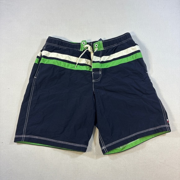Tommy Hilfiger Other - Tommy Hilfiger Mens Large Navy Blue Board Shorts Swim Trunks Striped Mesh Liner